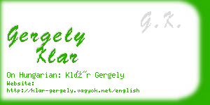 gergely klar business card